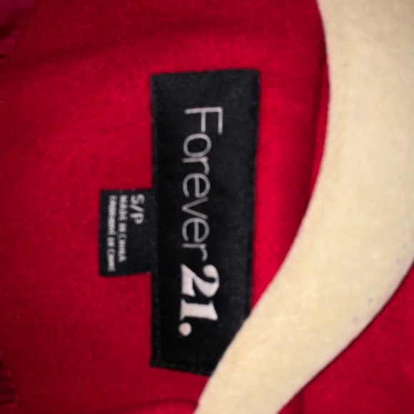 Bright Red Pea Coat Forever 21 - Picture 9 of 10